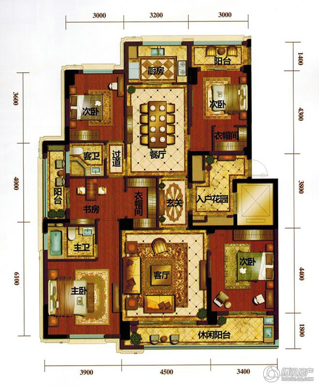 國(guó)際華府五室兩廳兩衛(wèi)148平
