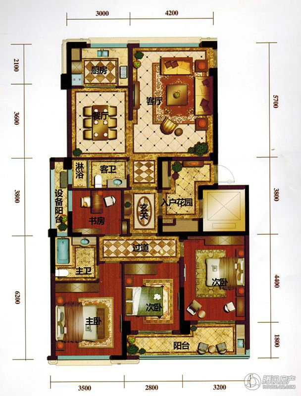 國(guó)際華府四室兩廳兩衛(wèi)155平