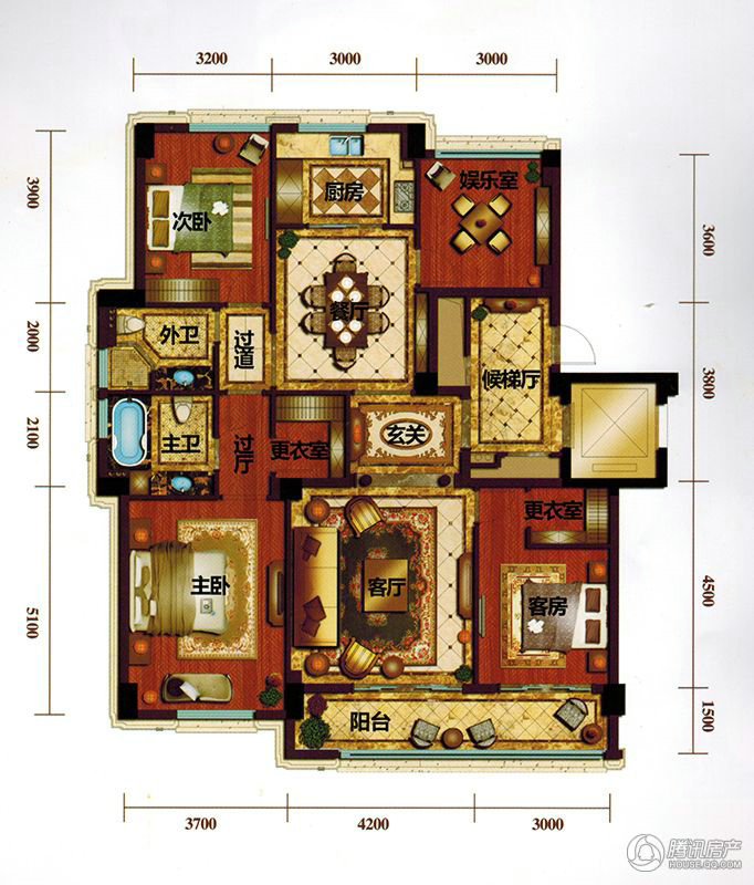 國(guó)際華府四室兩廳兩衛(wèi)138平