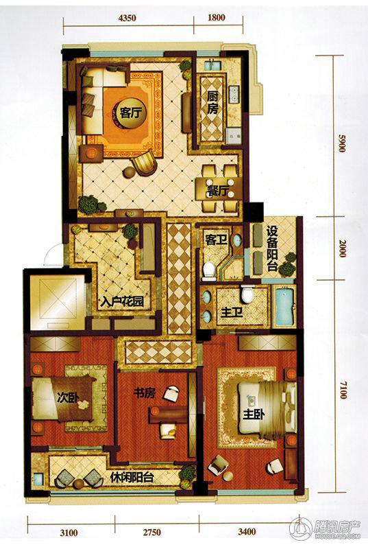 國(guó)際華府三室兩廳兩衛(wèi)89平