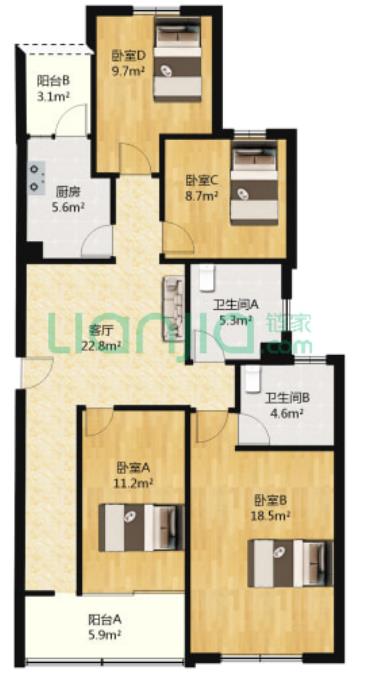 115平戶(hù)型圖