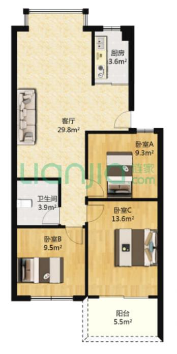 92平米戶(hù)型圖