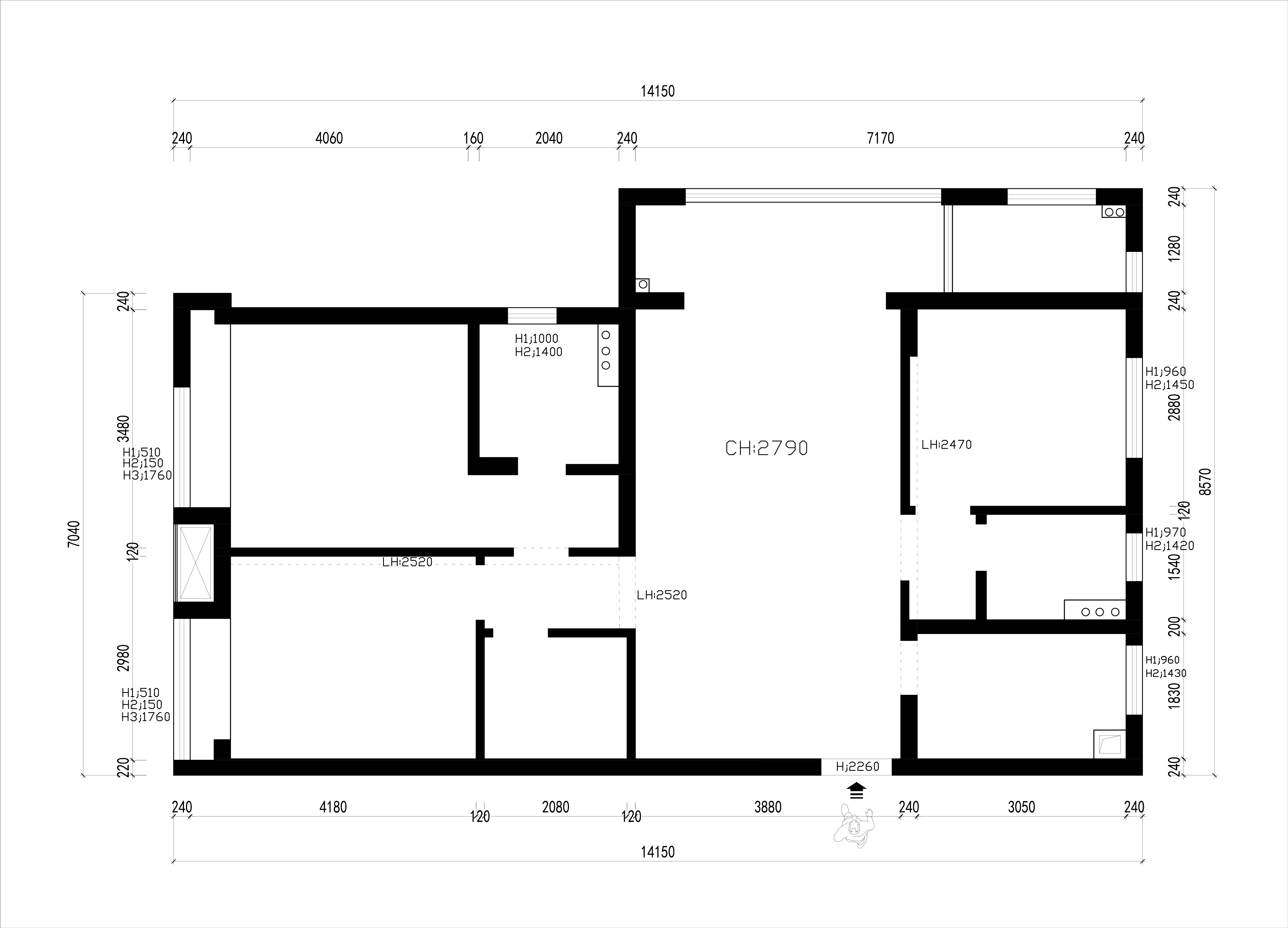 一組團(tuán)2-1504室    120平