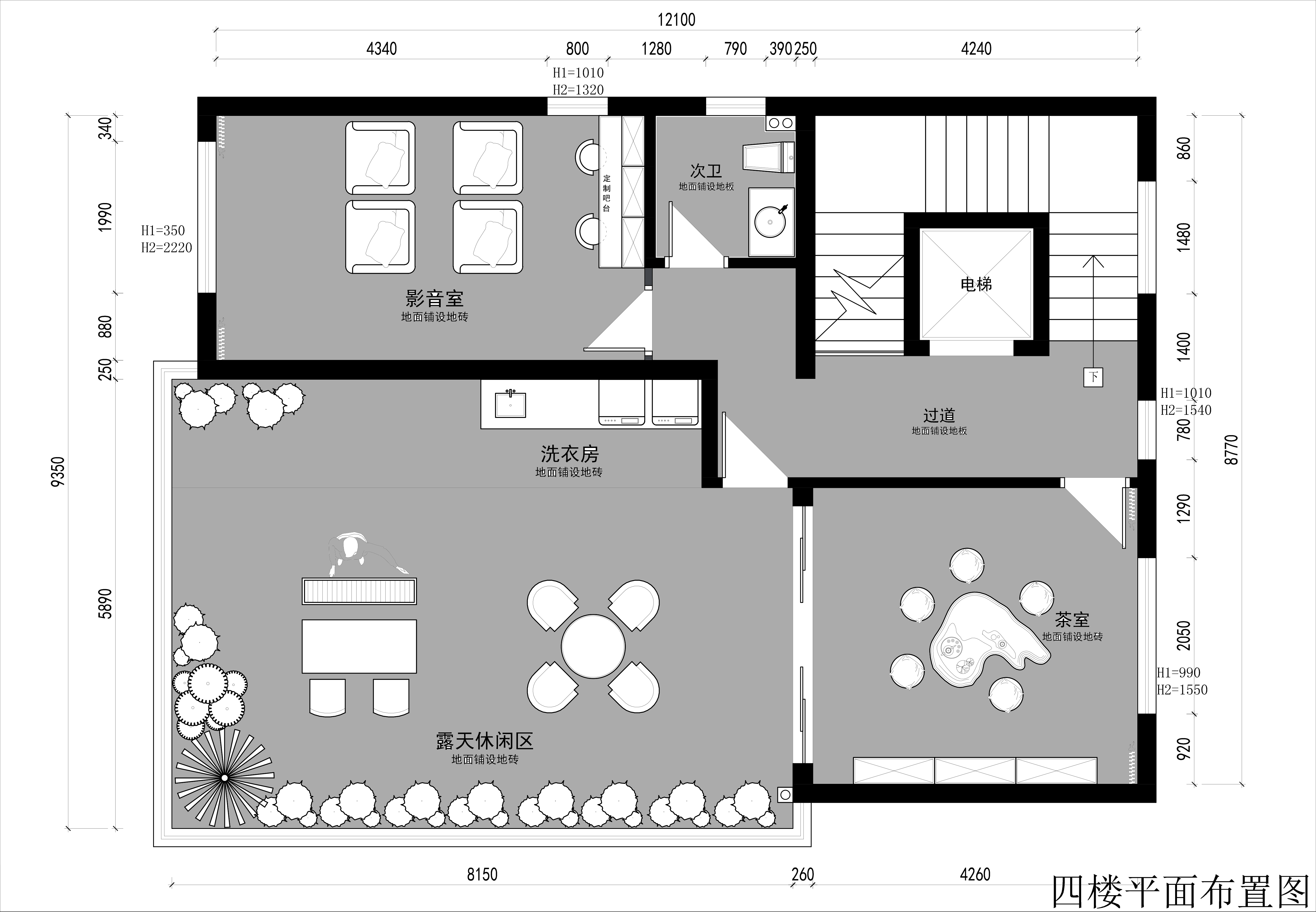 方案1：四樓平面布置圖